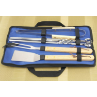 Набор для грилю і барбекю 4 предмети з дерев`яними ручками