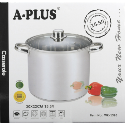 Каструля 15.5 л з високоміцної нержавіючої сталі Каструля 15.5 л з високоміцної нержавіючої сталі