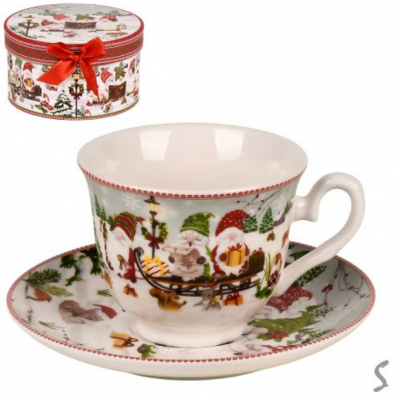 Чашка з блюдцем новорічна "Christmas stories" 2пр/наб 220мл/14.5см
