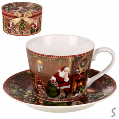 Чашка с блюдцем новогодняяя "New Year's gifts" 2пр/наб 230мл/15см