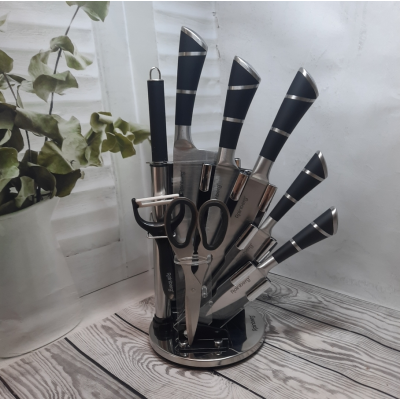 Набір кухонних ножів Rainberg з підставкою Набір кухонних ножів Rainberg з підставкою
