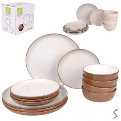 Набір столового посуду 12пр/наб (тарілка 26+20см, супниця 14см)