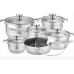 Набір каструль з нержавіючій сталі 12 предметів