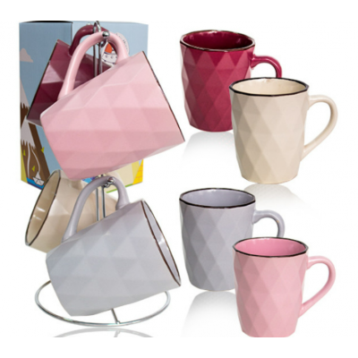 Набір 4 чашки на стійці Грані 350 мл Набір 4 чашки на стійці Грані 350 мл