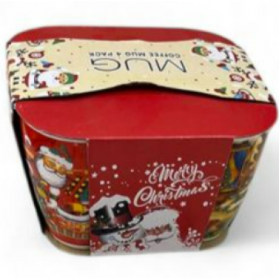 Чашки новогодние "Merry Christmas" 4пр/наб 350мл