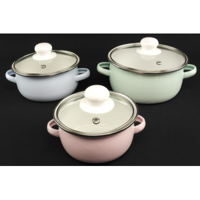 Набір каструль (6 предметів) Емаль 2054