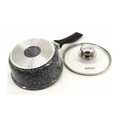 Ковшик 16 х 7,5 см з кришкою гранітне покриття 1,4л