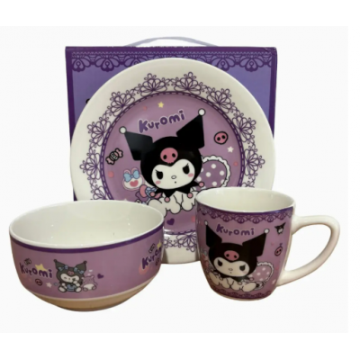 НАБІР ДИТЯЧОГО ПОСУДУ КУРОМІ KUROMI 3 ПРЕДМЕТИ СКЛОКЕРАМІКА ВІД 2Х РОКІВ НАБІР ДИТЯЧОГО ПОСУДУ КУРОМІ KUROMI 3 ПРЕДМЕТИ СКЛОКЕРАМІКА ВІД 2Х РОКІВ