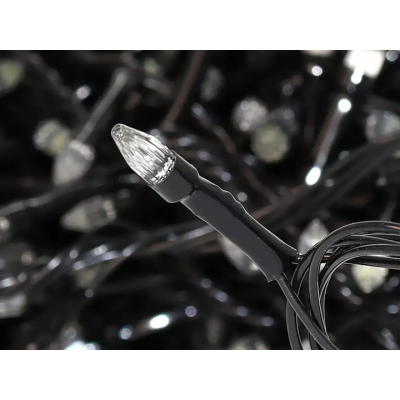 Гірлянда чорний провід прозора конічна лампа 500LED (білий) LED500W-2 