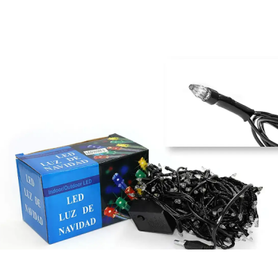 Гірлянда чорний провід прозора конічна лампа 100LED (мікс) LED100M-2  