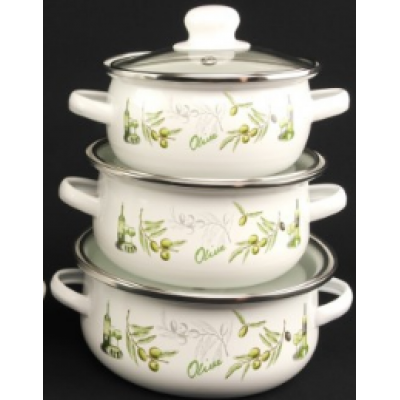 Набір каструль (6 предметів) Емаль 