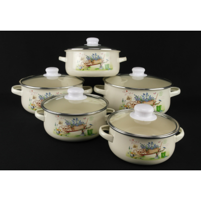  Набір каструль 5 шт Емаль