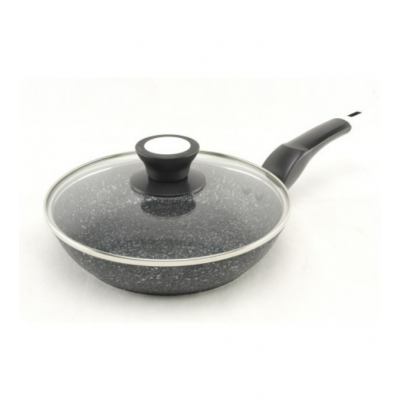  Сковорода 20 см з кришкою, гранітне покриття
