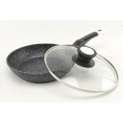  Сковорода 20 см з кришкою, гранітне покриття