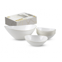  Набір салатників 7шт, золотий кант (1-1,8л, 6- 400 мл)