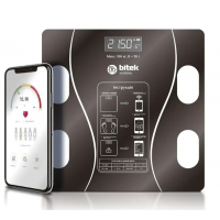Ваги електронні побутові підлогові 180кг скляні квадратні LED екран App BITEK BT-1605 