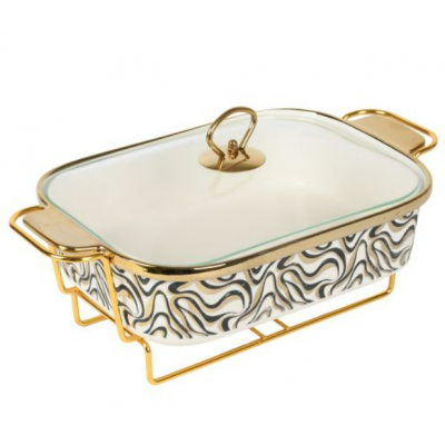 Марміт кераміка "Zebra Gold" 2.4л (36*22*7см) Марміт кераміка "Zebra Gold" 2.4л (36*22*7см)